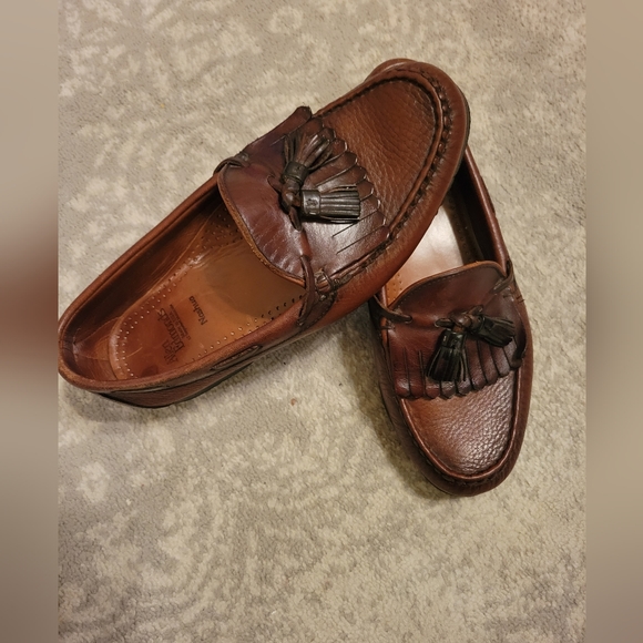 Allen Edmonds leather Kiltie slip on loafers dress shoes size 8.5 3E wide EEE - Picture 2 of 7